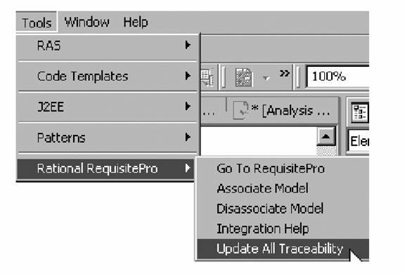 圖12 完成 Rational RequisitePro 多項設計變更