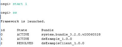圖示10:啟動dsExample Bundle