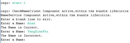 圖示11:啟動dsExampleClient Bundle