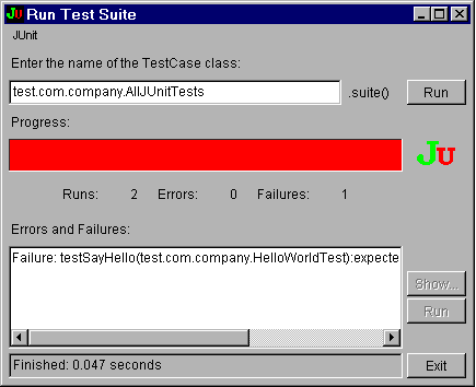 JUnit GUI yԇʧ