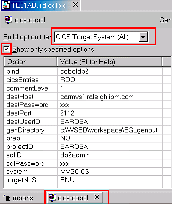 用于 COBOL/CICS 的構建描述符