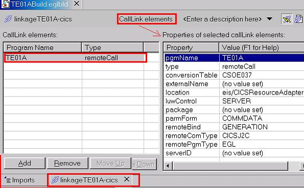 用于 COBOL 生成的鏈接部件