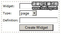 創建小部件的 Web 表單